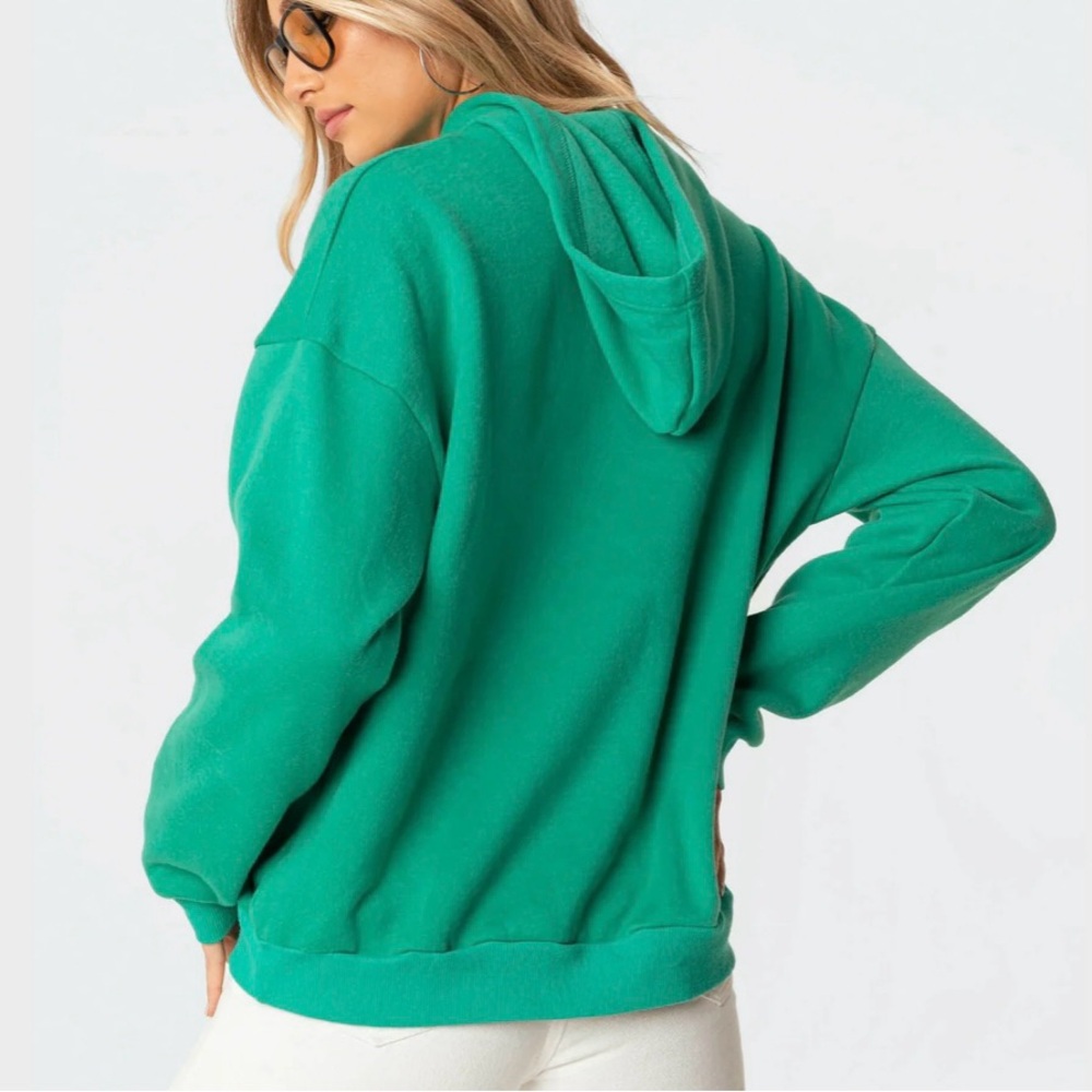 Edited Green Sweatshirt Hoodie Play with My Emotions